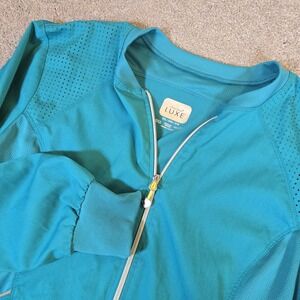 Cherokee Luxe Sport Women's Scrub Jacket Light Blue Size 2XL Dbl Pocket